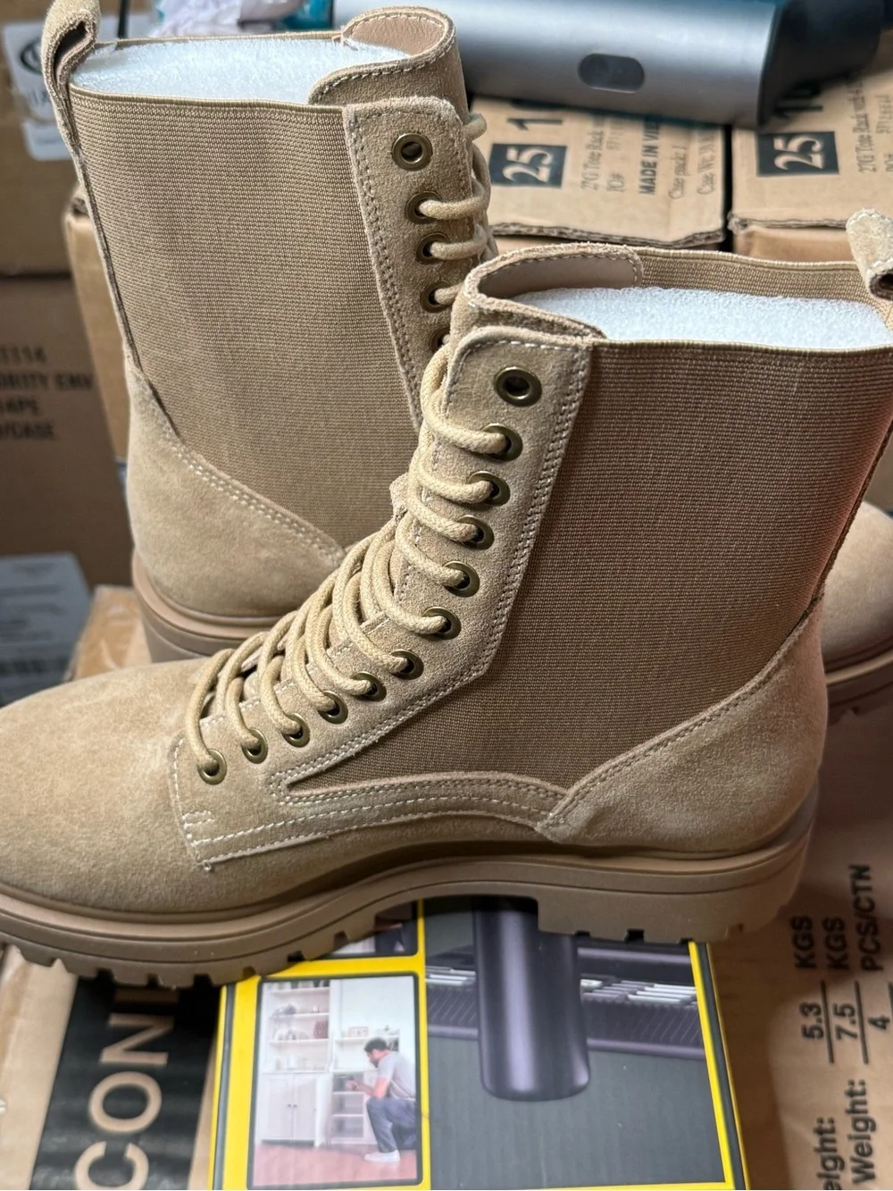 Steve Madden Women’s Size 8.5 Khaki Lace-Up Combat Boot New